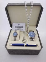 Couple Stainless Steel Set โ Watch, Rosary, Pen & Cufflinks